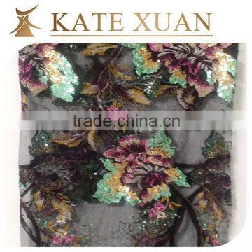 Indian Beaded Tulle Embroidery Bridal Laces Fabrics photo-3