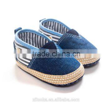 High quality cowboy stripe soft bottom antiskid baby soft sole prewalker