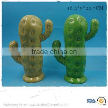 Ceramic porcelain cactus