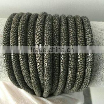 2015 Grey stingray skin leather cord 100% real stingray skin leather in 4mm/5mm/6mm