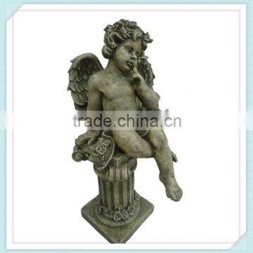 Resin sitting cemetery angel statue