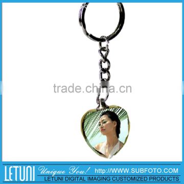 Heart shape crystal photo keychains