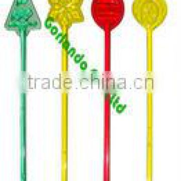 Fancy hot sell plastic swizze sticks for bar