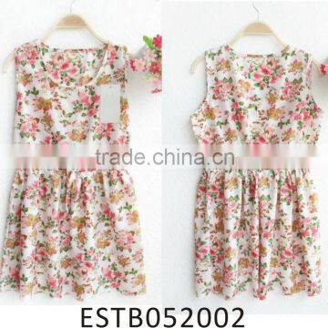 Ladies chiffon floral printed new fashion dress