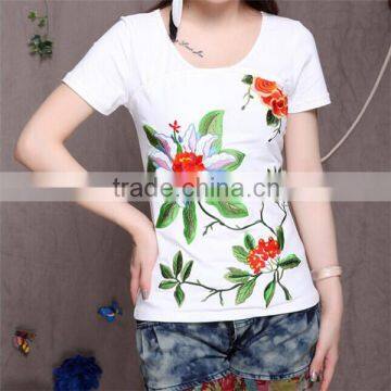 Embroidery Logo Wholesale Plain t Shirts Cheap T-shirts Women photo-2