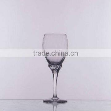 Clear Wine glass with swirl optic bowl