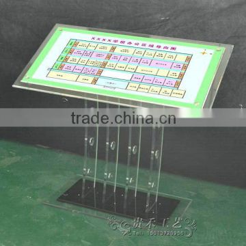 digital signage stand, adjustable height acrylic display stand