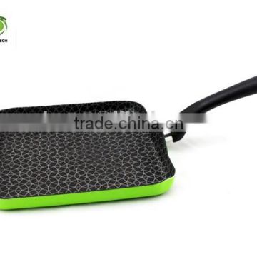 Removable Handle Aluminum Non Stick BBQ Grill Pan