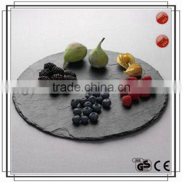 Popular in hotels,the circle black slate fruit board,