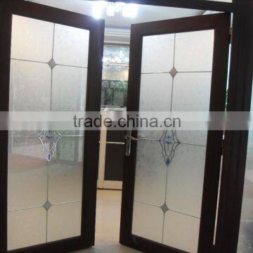 2016 hot selling high quality PVC-U door full glass design for glass office double doors