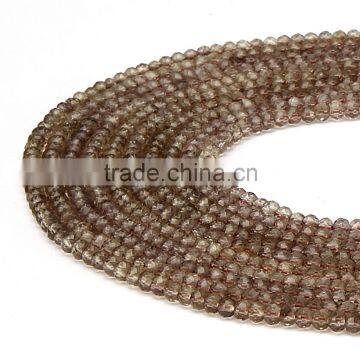 Hot Selling Faceted Rondelle Smoky Quartz Gemstone Beads