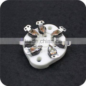 High Temperature Resistance Glazed Ceramic GZC7-1 7 Pins Ceramic Tube Base for Vacuum Tube Socket photo-2
