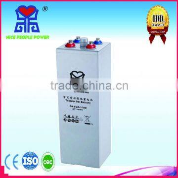 High capacity OPzV tubular solar batteries 2V 1000ah, gel deep cycle battery 2v 1000ah