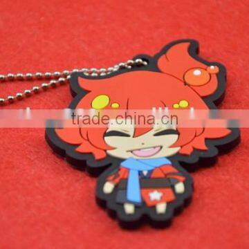 Fashion factory price soft pvc mobile phone straps keyring