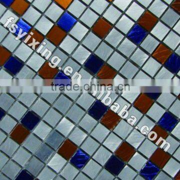 YX-MA06 colorful cheap metal mosaic, decorative wall tiles brushed aluminum mosaic tile 300*300 Foshan tile good mosaic tiles