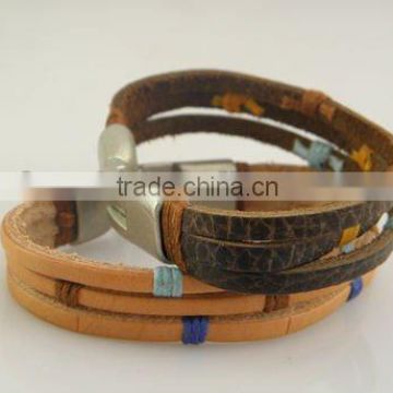 personalized health power PU material with lower price leather bracelets