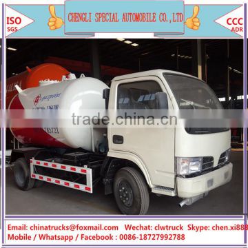 5500liters bulk propane transportation lorry 4x2 LPG truck dongfeng left hand drive