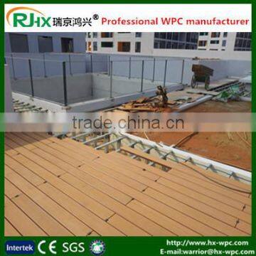 Top quality grey wood plastic composite decking for interlocking wood flooring