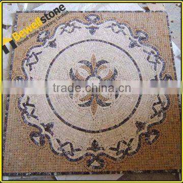 Classic Natural Marble Mosaic Medallion With Dark Colors for Entranceway