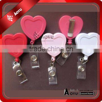 2014 popular heart shape yoyo badge reel