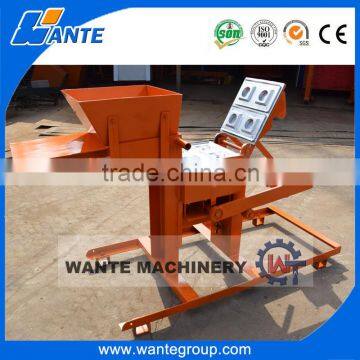 WANTE BRAND WT2-40 manual clay interlocking brick making machine with low price