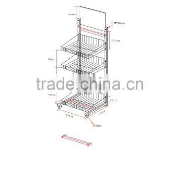 4 Tiers OEM Design Snack Shelf for Bottled Fruit Drinks and Snack Bag