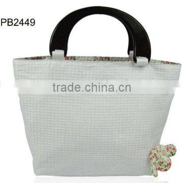 wooden handle bag wood handle canvas bag