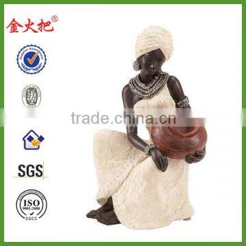 Factory supply Jinhuoba Polyresin african lady figurine for sale&lady figurine