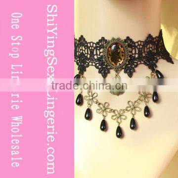 Black Vintage Gothic Love handmade Lace Necklace