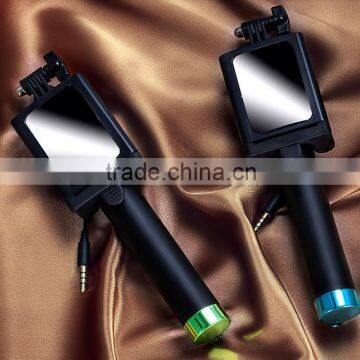 Mini Wired Mirror Selfie Stick for Mobile Phone Camera Monopod Tripods