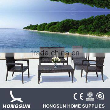 Rattan marble outdoor furniture dining table set