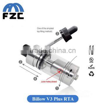 Original Billow V3 Plus RTA atomizer 25mm Top Filling 5.4ml Billow V3 Plus RTA