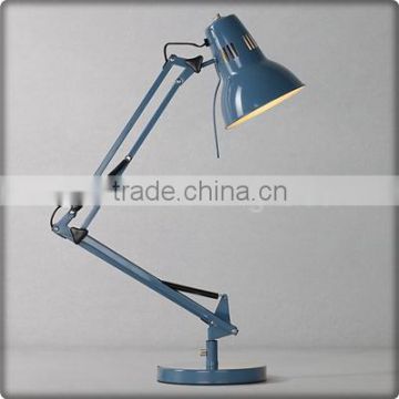 UL Listed Painted Blue Metal Adjustable Reading Light Desk Lamp For Student Or Room T30186