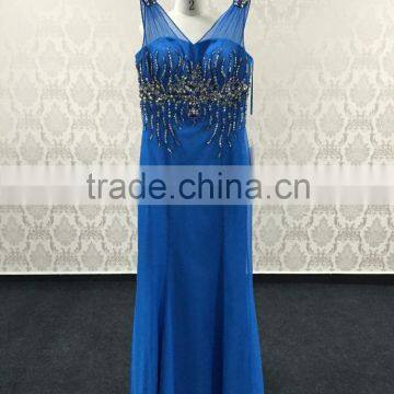 Factory Directly Sell Heavy Beaded Turquoise Blue Bridesmaid Dresses photo-6