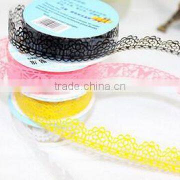 Waterproof Hollow Lace Tape Sticker Black