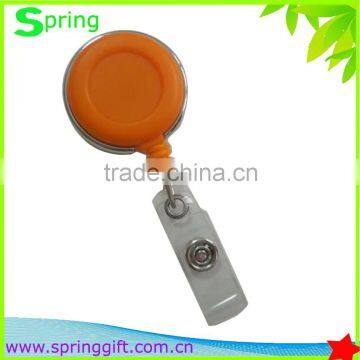 Round shape id retractable reel badge holder