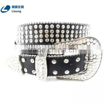 Men Clearly Rhinestone Studded Cheap Beaded Western Belts Strap