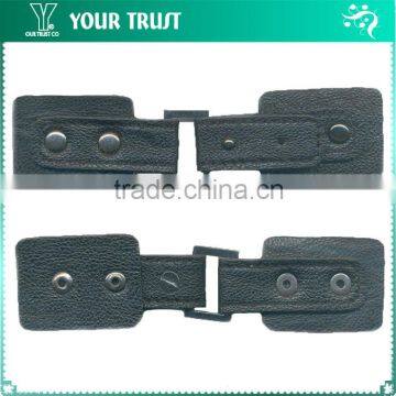 Black Leather Gunmetal 7MM Alloy Metal Buckle Coat Leather Toggle Buttons