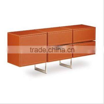 Wooden furniture Giancarlo Vegni leather sideboard with drawers