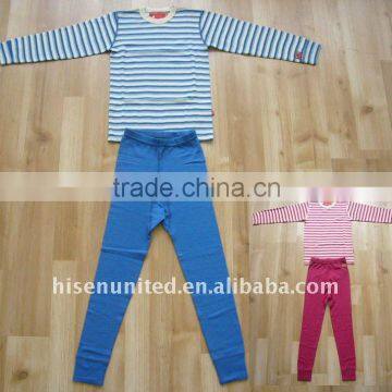 Kid's Merino Wool Classic Stripes Underwear Suit