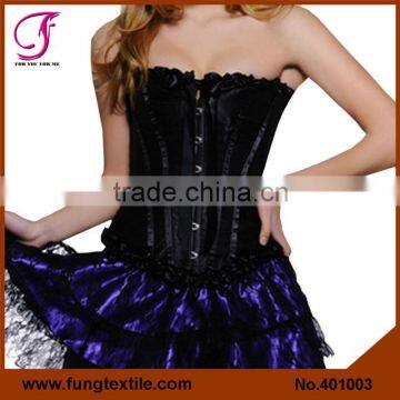401002 Woman Satin Overbust Steel Boned White Orchard Corset photo-3
