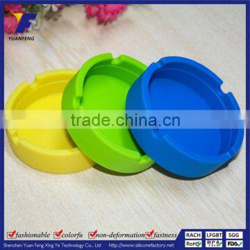 Set of 6 Colors Eco-Friendly Colorful Silicone Rubber Heat Resistant Round Design Ashtray