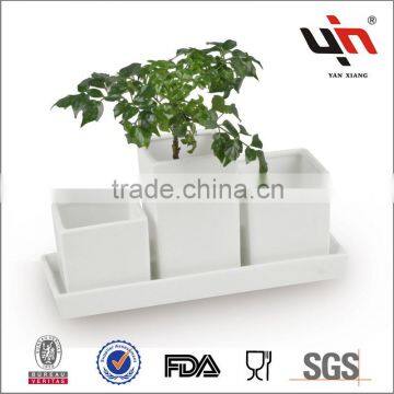 White Glazed Ceramic Flower Pot