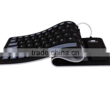 USB Wired Waterproof Rollup Keyboard for PC Notebook Laptop Foldable Silicone Keyboard photo-2