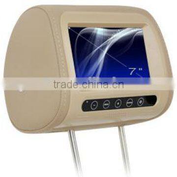 7 inch TFT LCD monitor headrest monitor with DVD touch key