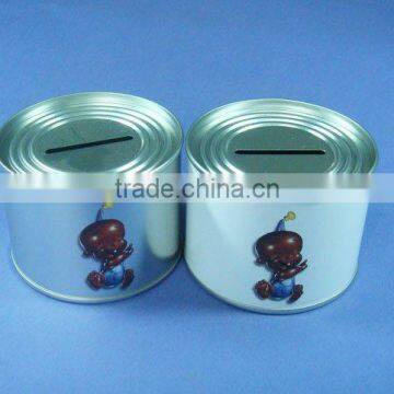 Round cute tin coin container house from dongguan guangdong