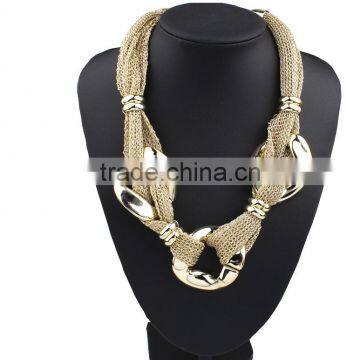 CZ901446 Fashion geometric modeling accessories mesh fabric CCB ring buckle Necklace