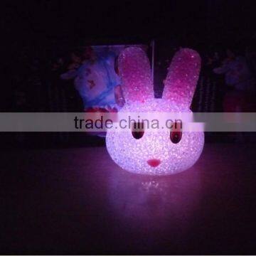 Toy20 New Christmas Colorful rabbit crystal Night Light Led Lamp