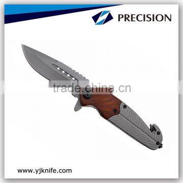 New design outdoor gear tools pocket knife with wooden and aluminum handle