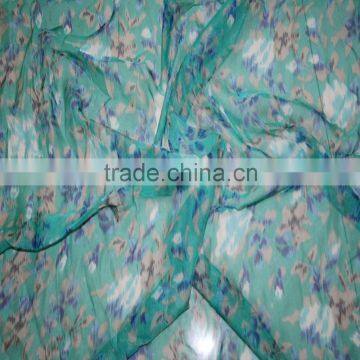 yarn dyed crepe printed 100% polyester moss crepe fabric